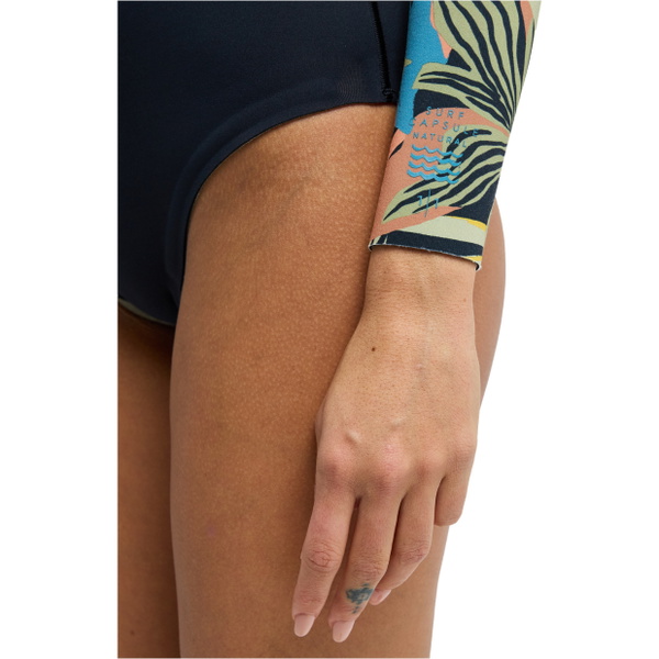 2026 Billabong Womens Salty Dayz Light Natural 1mm Front Zip Springsuit Wetsuit 24BW193502 - Black Tropical